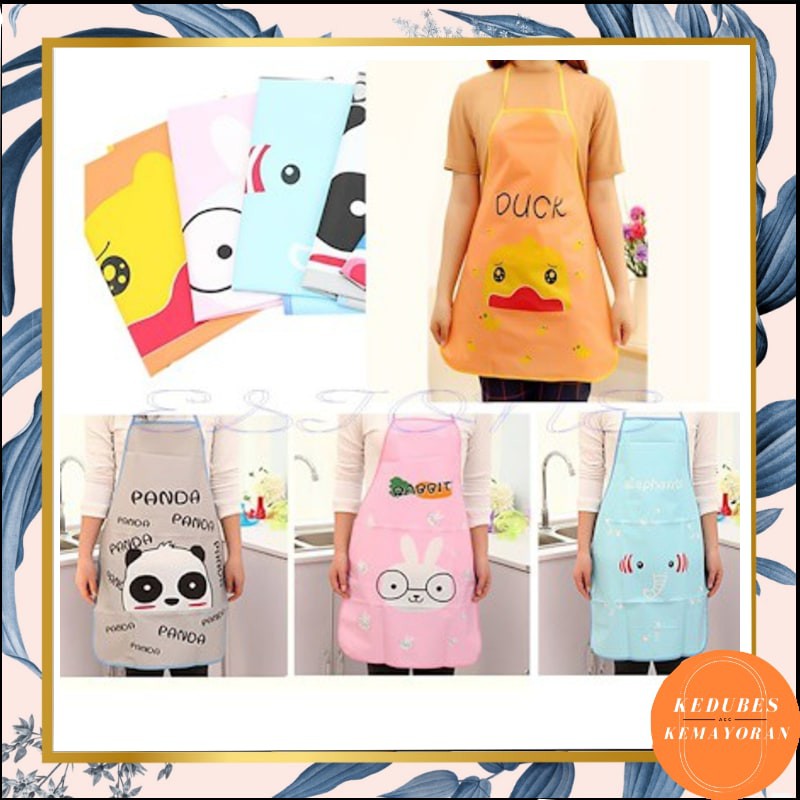 Celemek Plastik Tipis  Motif Karakter Anak - APRON DAPUR MASAK LUCU WATERPROOF ANTI AIR [KK]