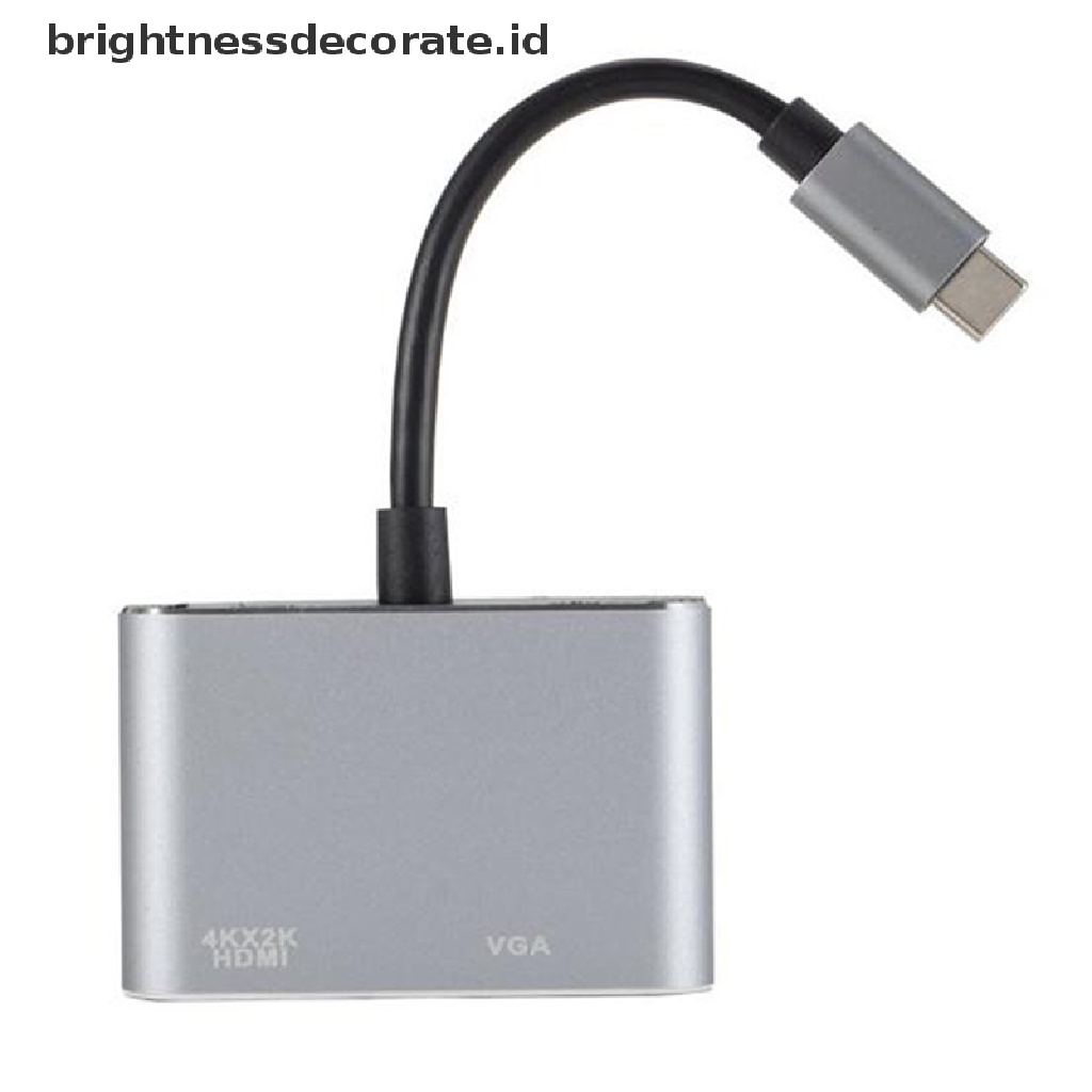 [birth] USB 3.1 Type C To VGA Multiport Adapter USB C To HDMI 4K UHD Converter Port HUB [ID]