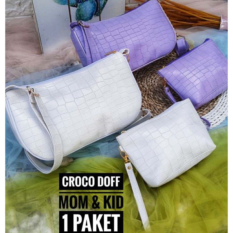 TAS CROCO DOFF MOM &amp; KID  DAPAT TAS SEKALIGUS POUCH