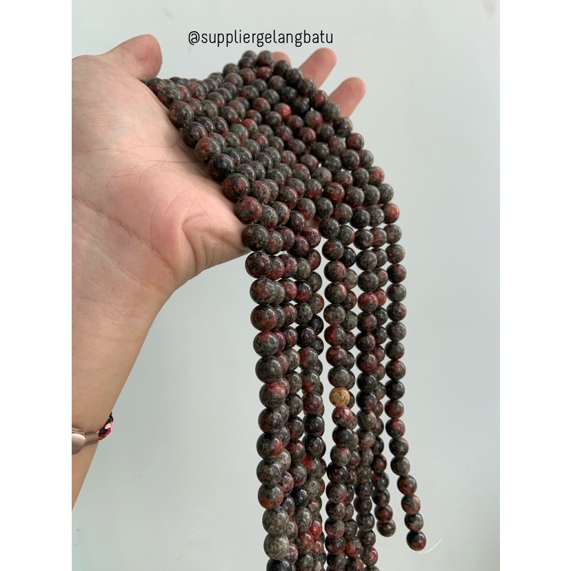 batu brown malachite 10mm malakit cokelat aksesoris bahan kreasi akik