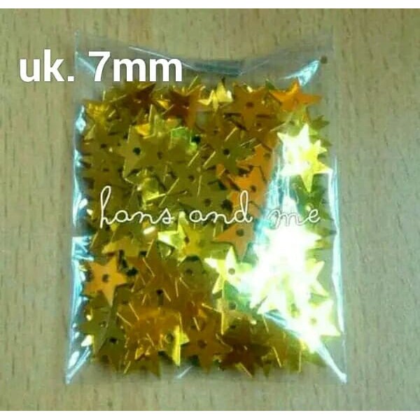 Manik-Manik Bintang 7mm Emas (5 gr) - Payet Bintang Gold
