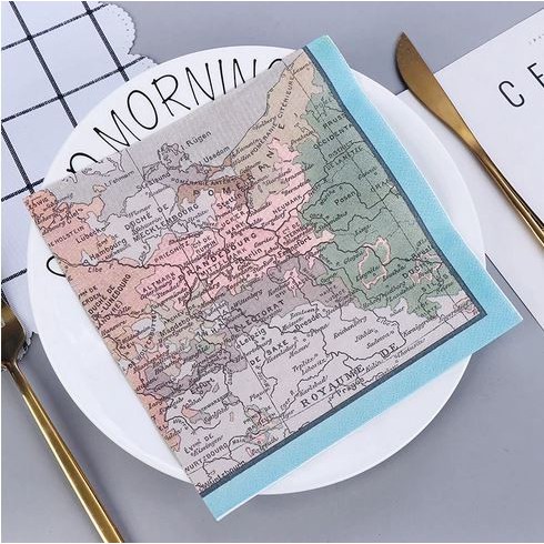 Decoupage Napkin - Tissue Decoupage 2Ply CT - Maps