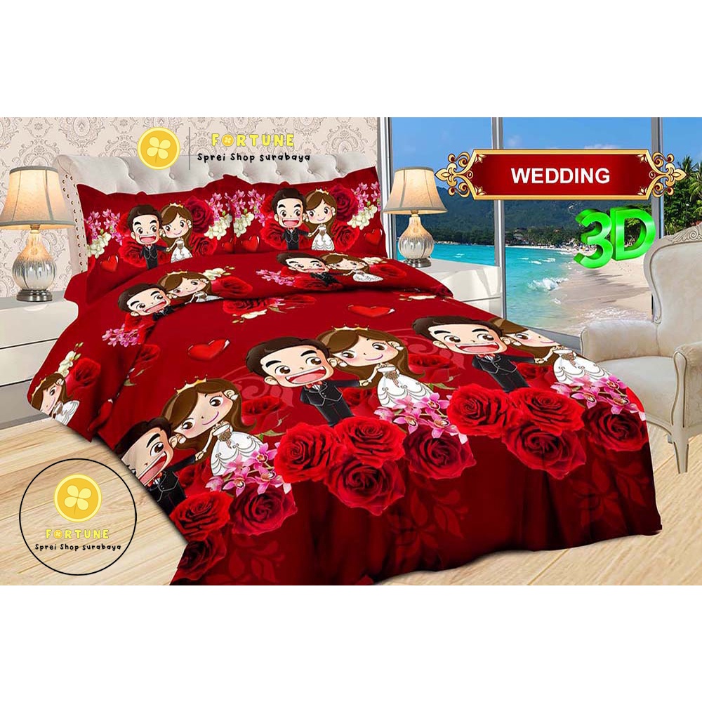 Sprei Bonita Motif Wedding, Lovely Wedding (Bisa COD)