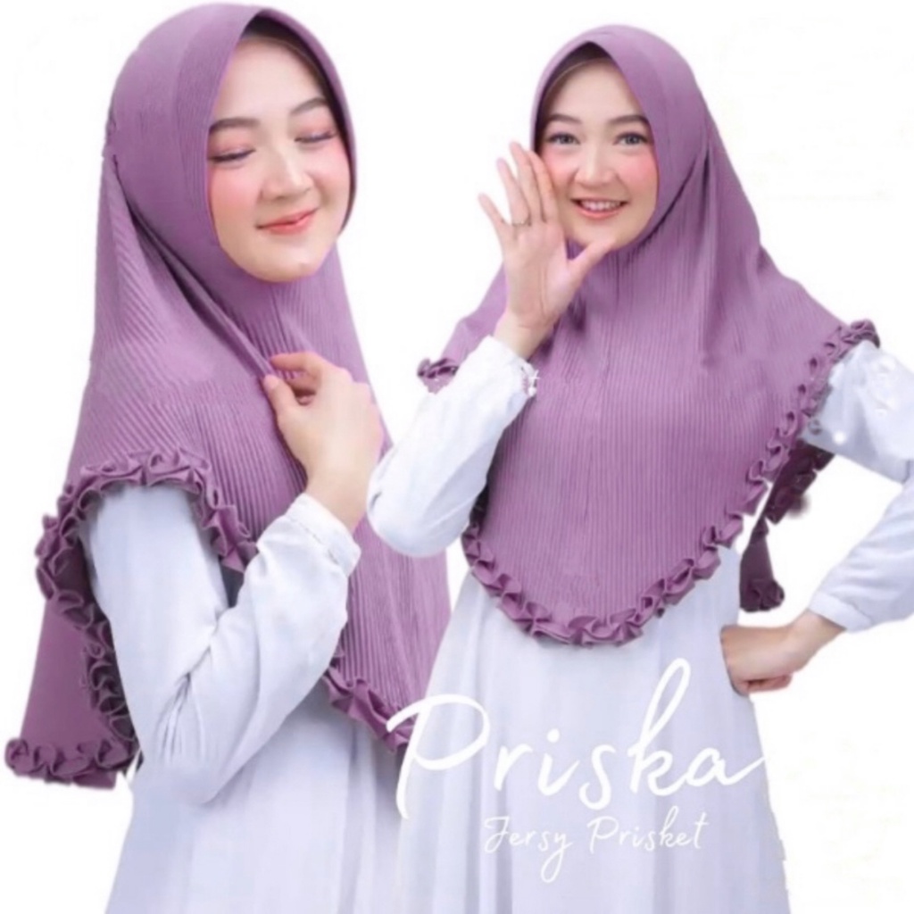 Khimar Jersey Plisket Rempel / Khimar Priska Jersey Premium