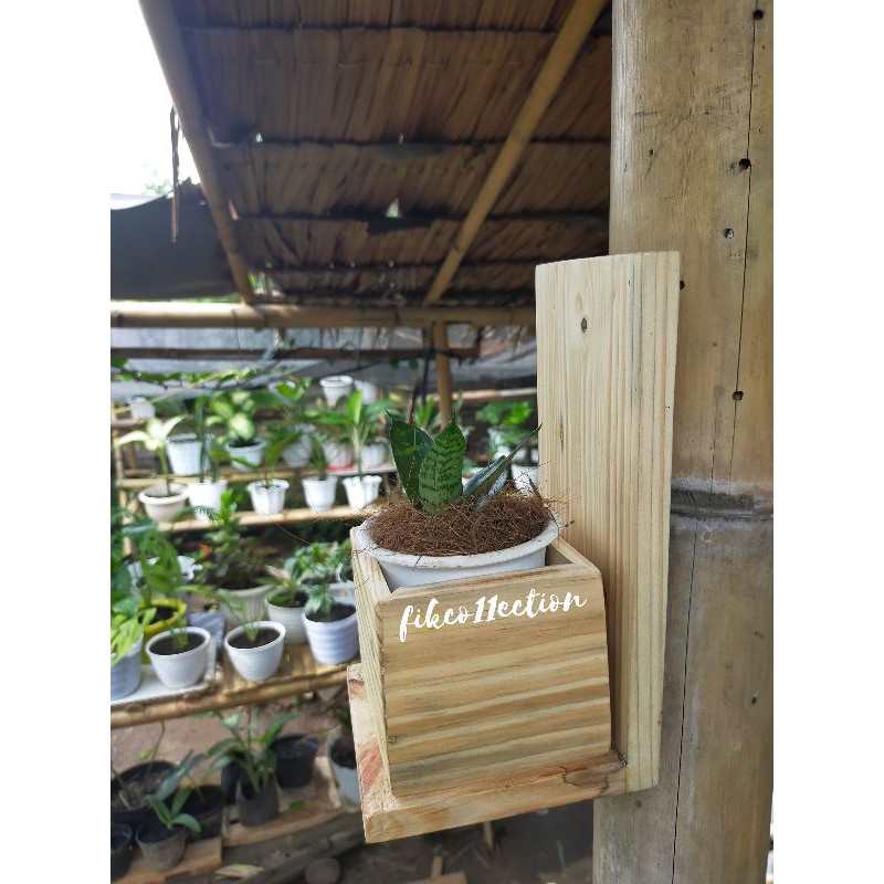 ambalan kayu dinding+pot kayu