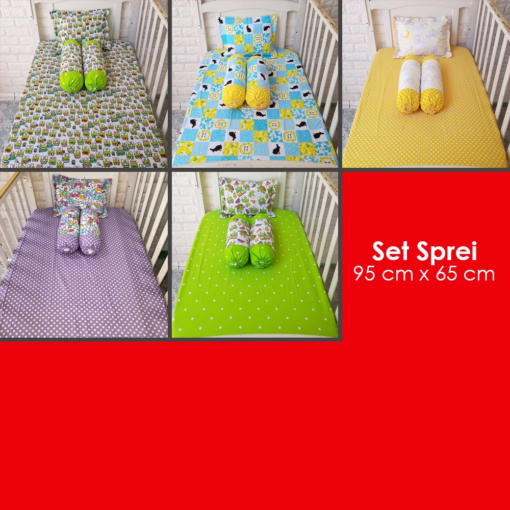 SET SPREI  BAYI Sarung Bantal Guling Baby Bed Boy Girl BOLA SR ukuran 120 x 80 atau 95 x65 cm akachan 120x80cm 96x65cm permak fit