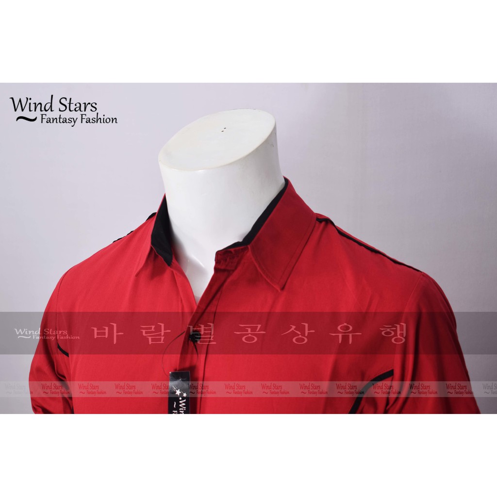 KEMEJA PRIA TWIZEL WARNA MERAH/RED MODEL SLIMFIT LENGAN PANJANG CASUAL STYLE - TRENDY