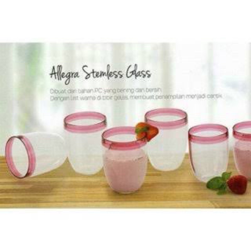 TUPPERWARE ALLEGRA STEMLESS GLASS