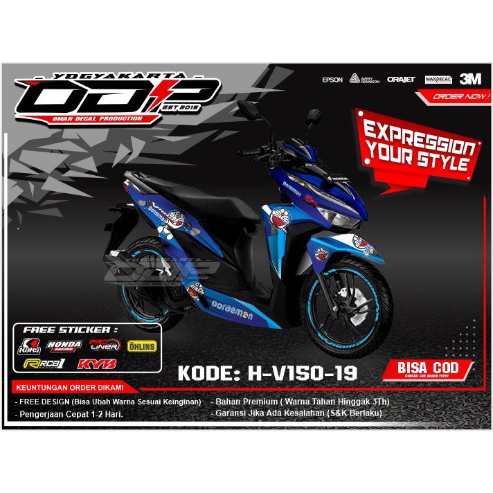 VARIASI aksesoris stiker decal VARIO 125 injeksi fi full body dekal striping honda new VARIO 150 201