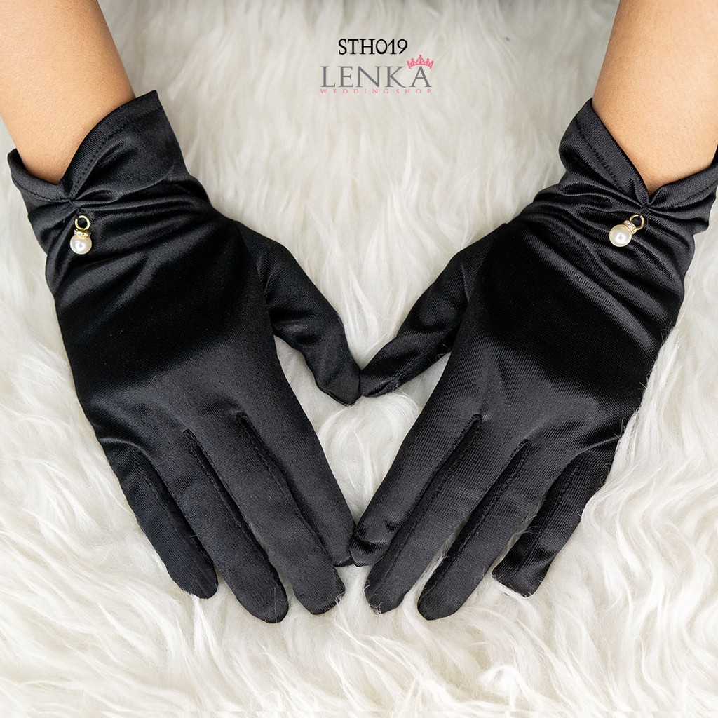 [PRODUK TERBATAS] SARUNG TANGAN WEDDING GLOVE AKSESORIS WANITA PESTA HITAM STH019