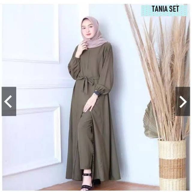 TANIA SET SETELAN MUSLIM TERLARIS Dress celana/Baju fashion muslim terbaru/Dress cewek termurah