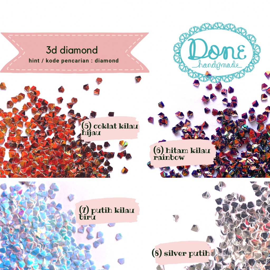 glitter diamond 3d aksesoris nail art aksesoris kuku glitter scrapbook