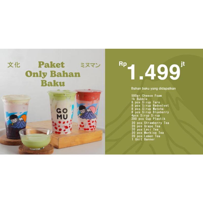 

Paket Lisensi Usaha Kekinian Gomu Cheesetea