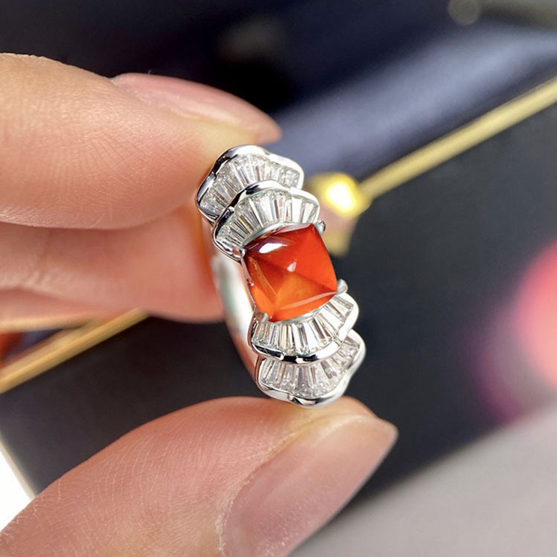 Fancyqube Cincin Kristal Zircon Aaa Bentuk Pita Warna Silver Untuk Wanita