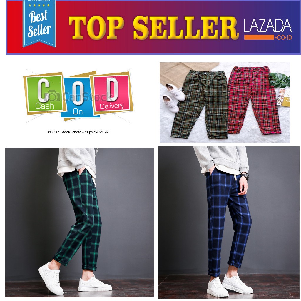 CELANA TARTAN KOTAK-KOTAK///CELANA TARTAN KOTAK-KOTAK/CELANA TARTAN KOTAK-KOTAK PRIA