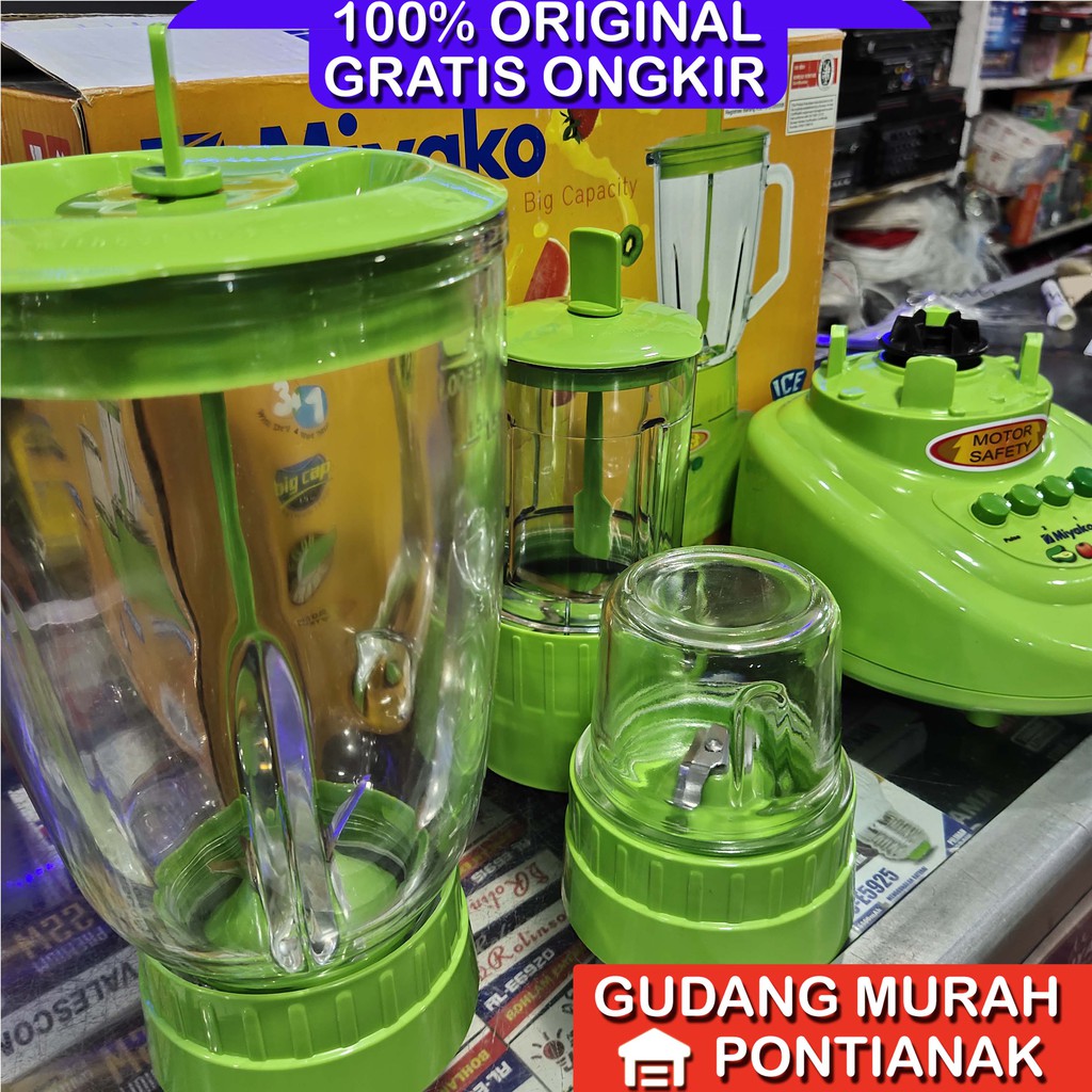 Blender Miyako BL 152 GF 1,5 Liter 1.5 kapasitas besar Kaca 3in1 pelumat bumbu kering dan basah jus