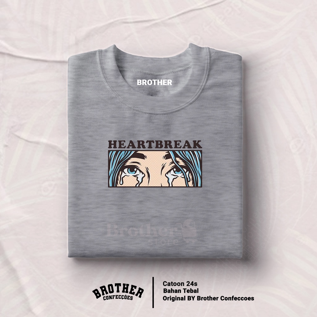 Brother Store Kaos Distro Pria - KAOS COWOK - Kaos Kata Kata - HeartBreak Premium