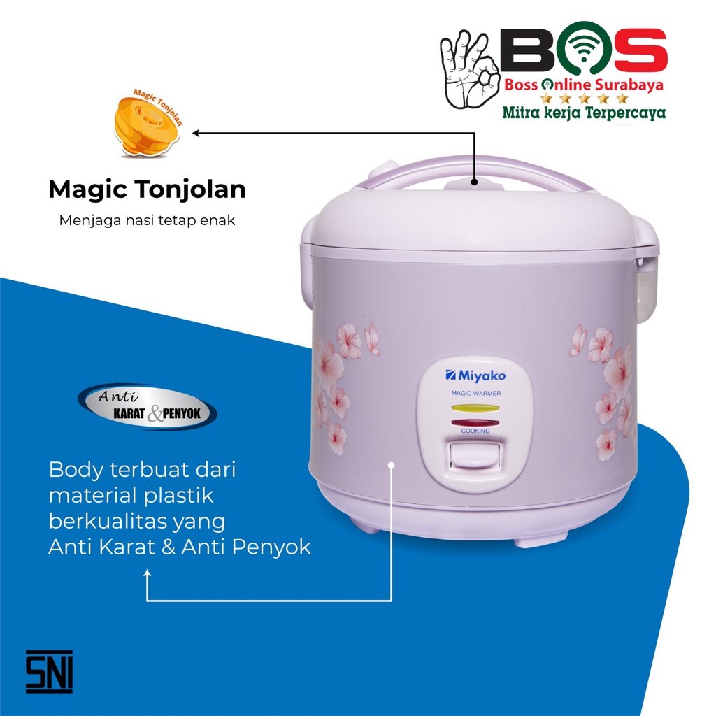 Rice Cooker Miyako MCM 509 Magic Warmer Plus Rice Cooker 3 in 1 MCM-509