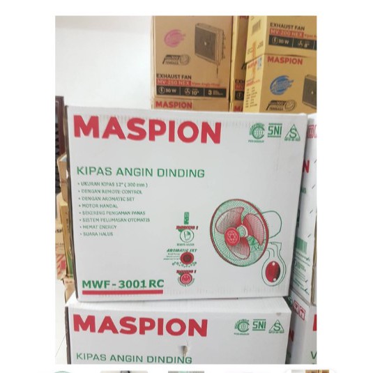 Maspion Kipas Angin Dinding + Remote / Wall Fan 12&quot; (30cm) MWF-3001RC