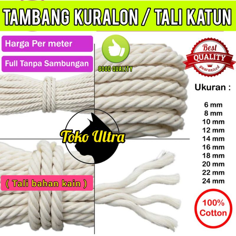 TALI 8MM BAHAN KAIN (ECERAN) / TALI METERAN / TAMBANG 8MM / TAMPAR 8MM / TALI IKAT MOBIL / TALI LOSBAK / TALI MOBIL BAK / TALI COD / TAMBANG KAIN / TALI KURALON / TALI KILOAN