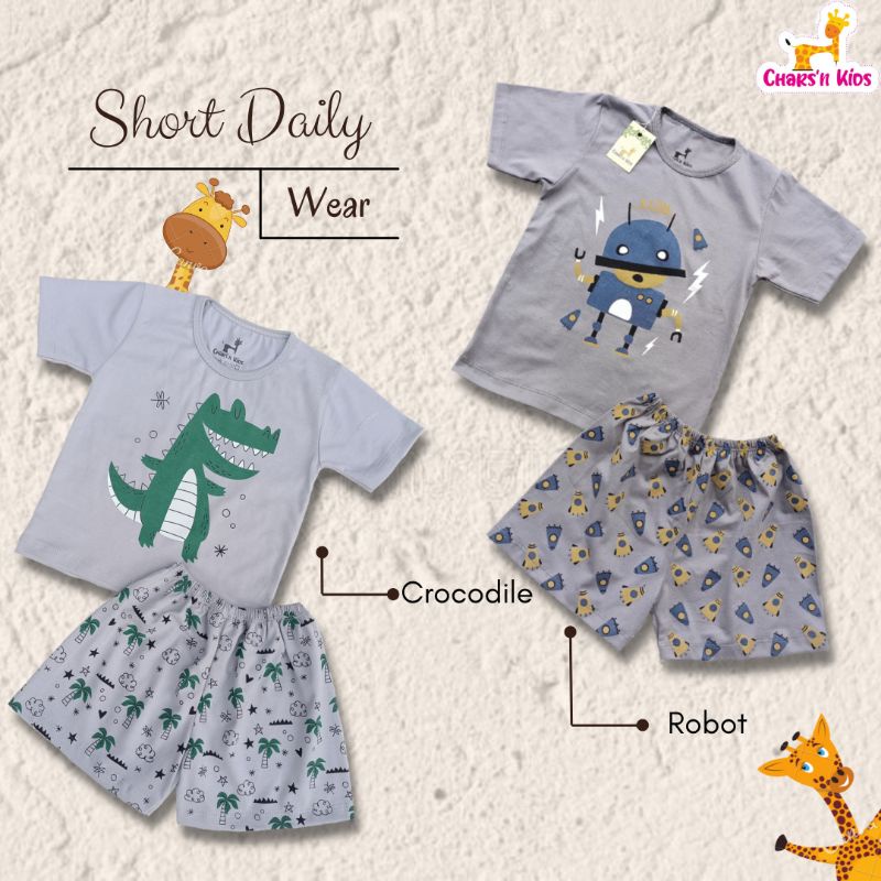 Setelan anak Short Daily Wear usia 1-7 tahun