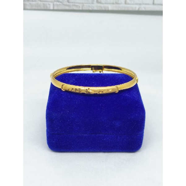 GELANG PERAK ASLI SILVER 925 LAPIS EMAS/GELANG TANGAN BANGKOK+UKIR+DOVE/ASLI SILVER/FASHION WANITA TERBARU