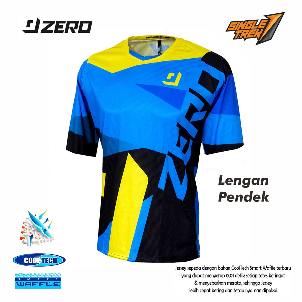 BIG SIZE Jersey Sepeda Singletrek1 ONE Zero Cooltech JOLS Blue shorts