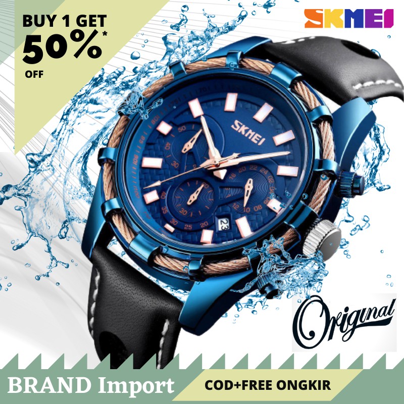 Jam Tangan Pria SKMEI 9189 Analog Keren Terbaru Original Cowok S42