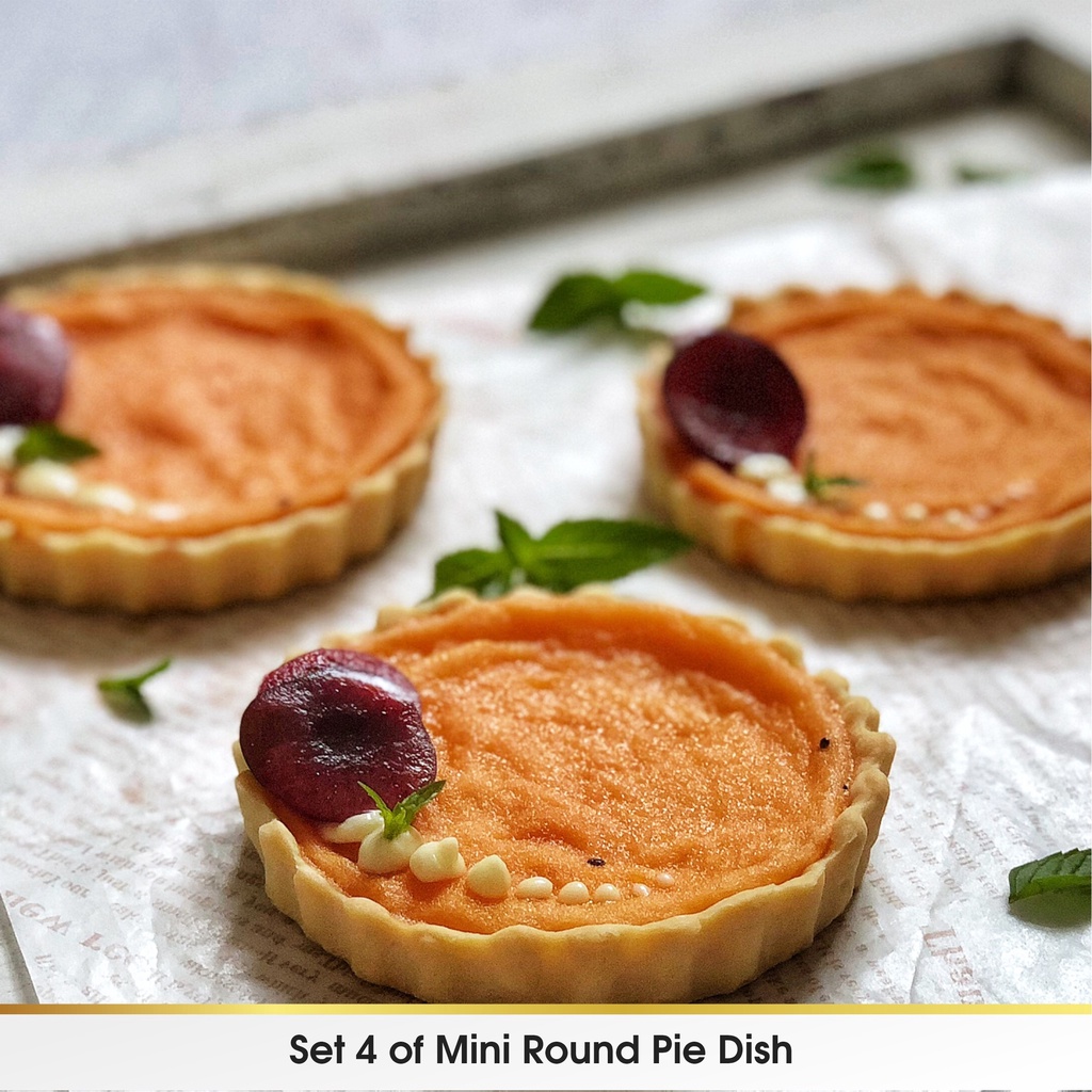 CHEFMADE Loyang Cetakan Kue Pie Pan Susu Buah Mini Kecil Bongkar Pasang Anti Lengket Set