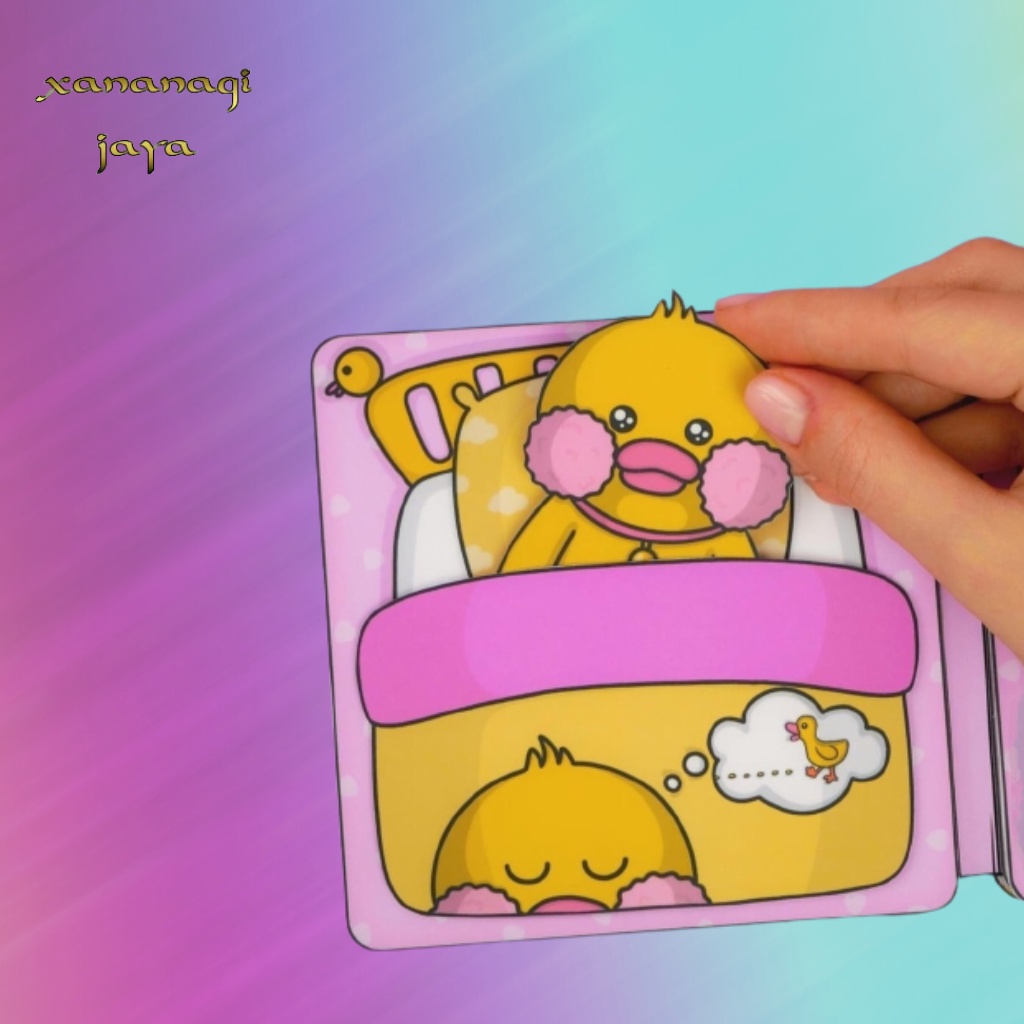 Mainan anak BEBEK VIRAL PAPERS BOOK buku bebek duck book buku mainan aplikasi puzel tempel motorik a