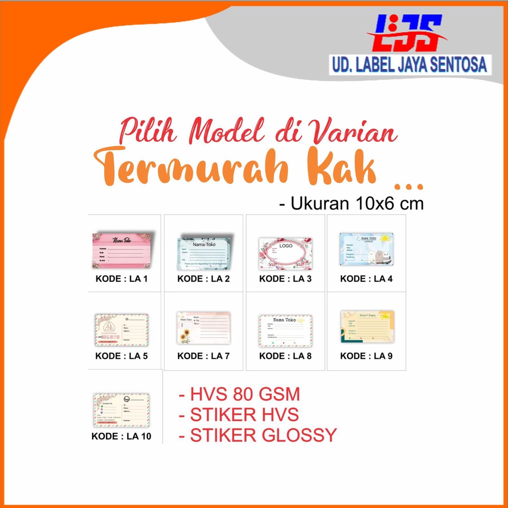 

SALE !!! Label Alamat Olshop Non stiker / Stiker HVS Label Jaya