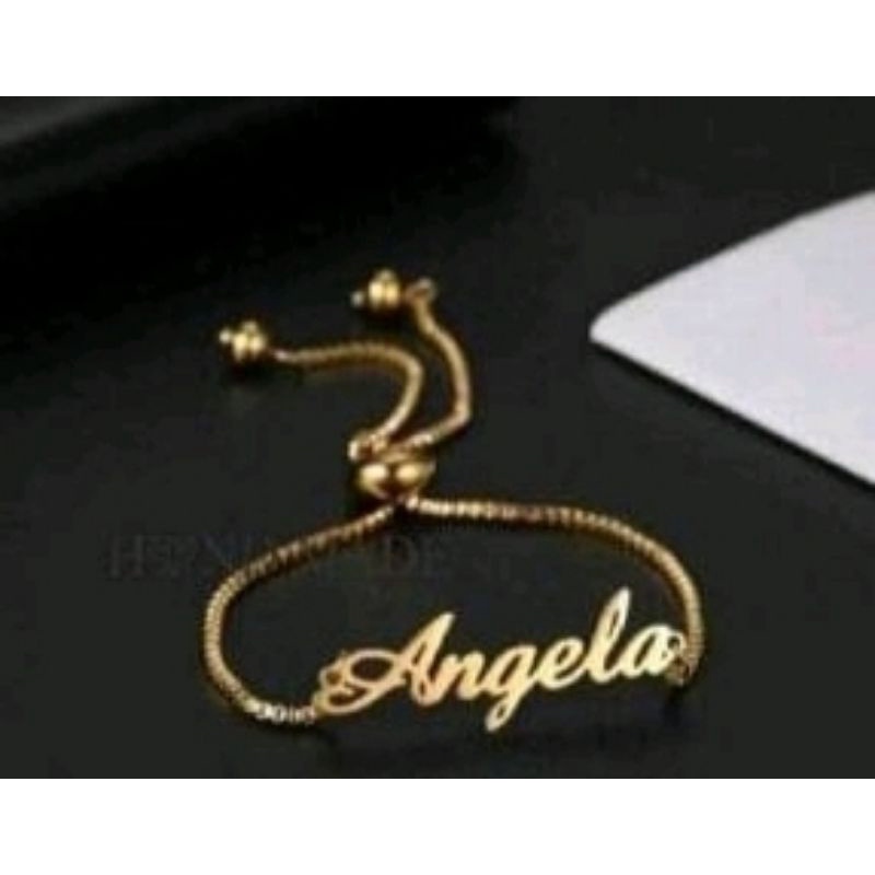 gelang nama emas muda motif serut
