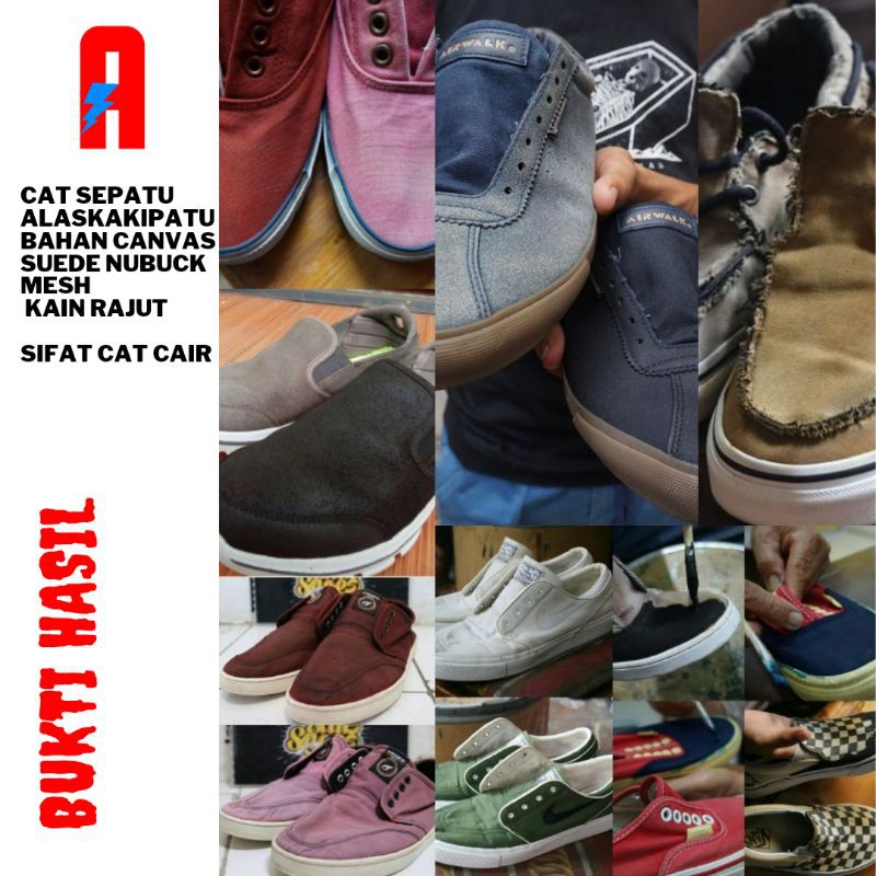 Cat sepatu untuk bahan canvas suede nubuck mesh kain rajut waterbased 1000 ml 1 liter