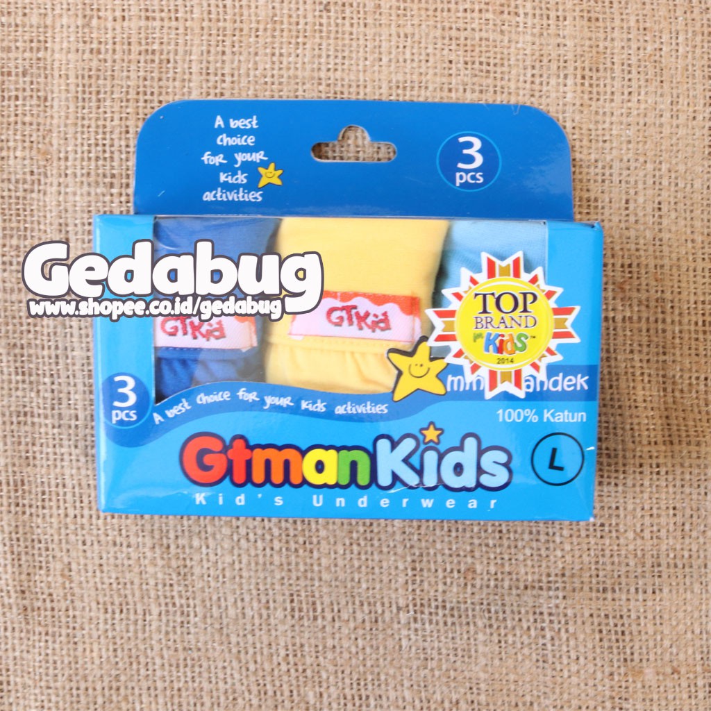 CD Anak GT Man kids Box Biru | Celana dalam anak 100% Katun | Gedabug