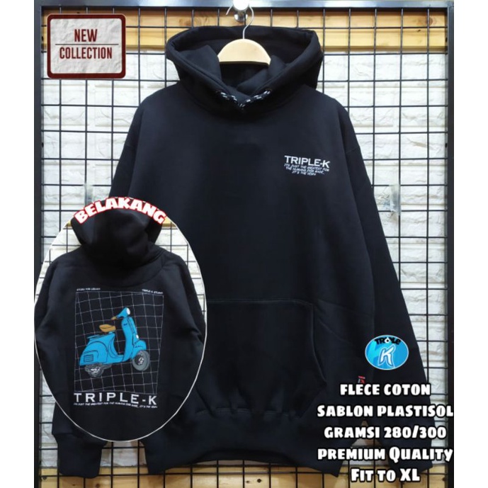 Sweater Hoodie Triple K Sablon Tulisan Jepang Terbaru!