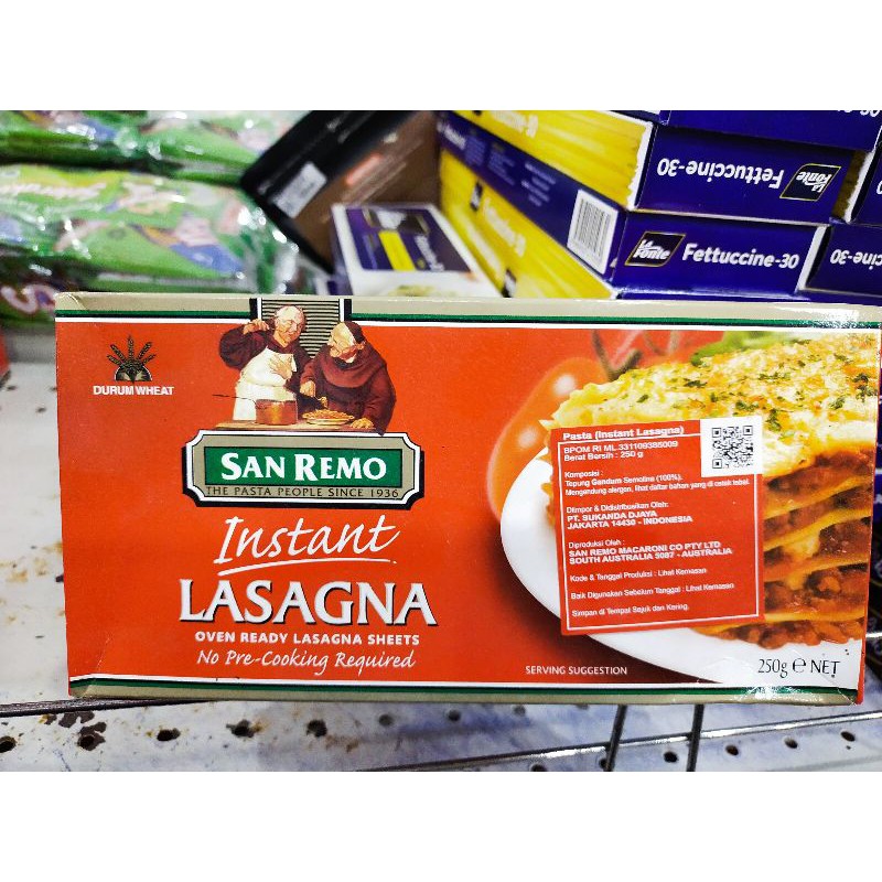 

SAN REMO Instant Lasagna 250gr Pasta