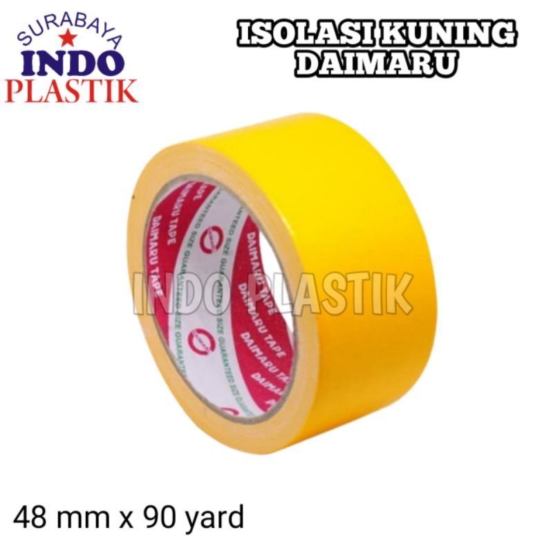 

selotip isolasi lakban daimaru warna kuning plastik opp 100 meter
