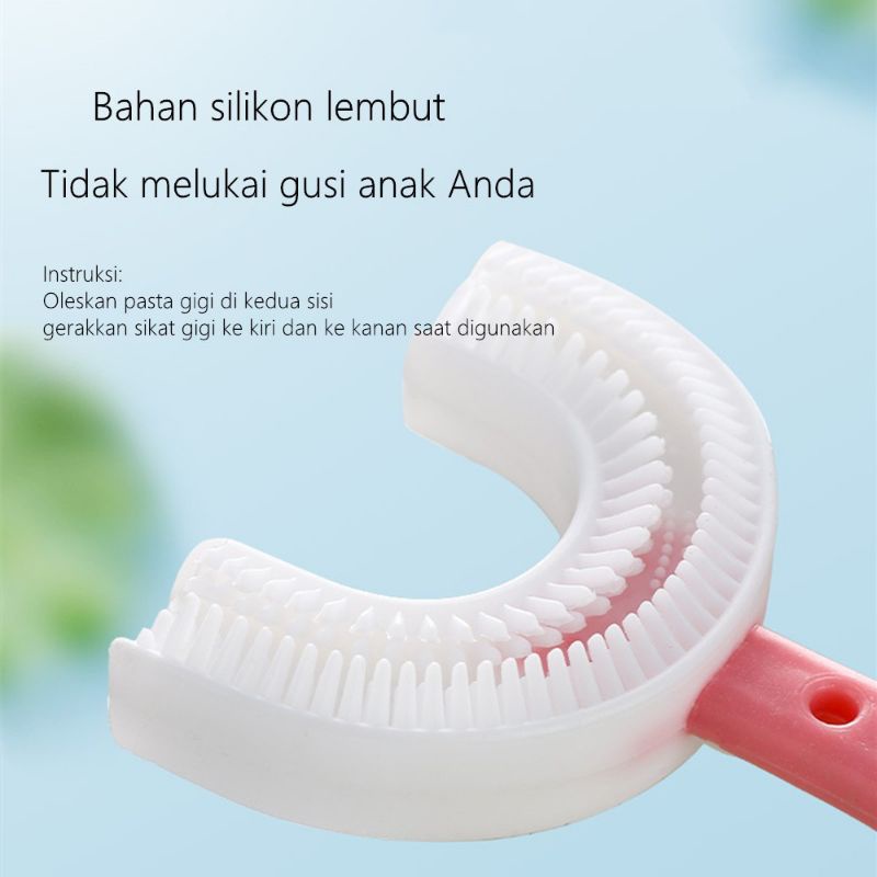 Sikat Gigi Anak Bentuk U - Tooth Brush Baby - Sikat Gigi Anak Silicon Umur 2 - 6 Tahun [ Bunda Altaf ]