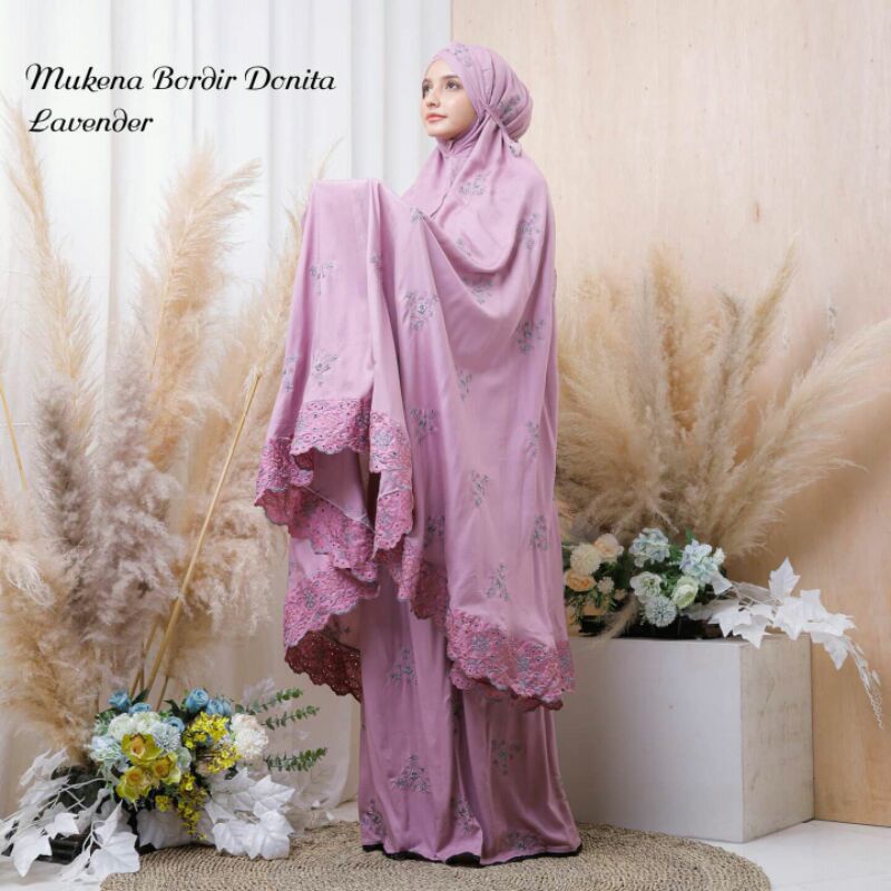 MUKENA DEWASA BORDIR DONITA LAVENDER | MUKENA HESTI