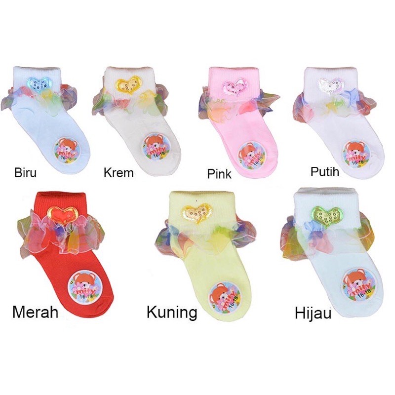 Kaos Kaki Bayi Ruffel Renda Import
