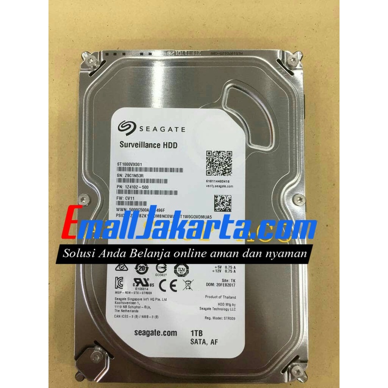 HARDDISK HDD 1TB 1000GB SEAGATE SURVEILLANCE DVR/NVR ORIGINAL