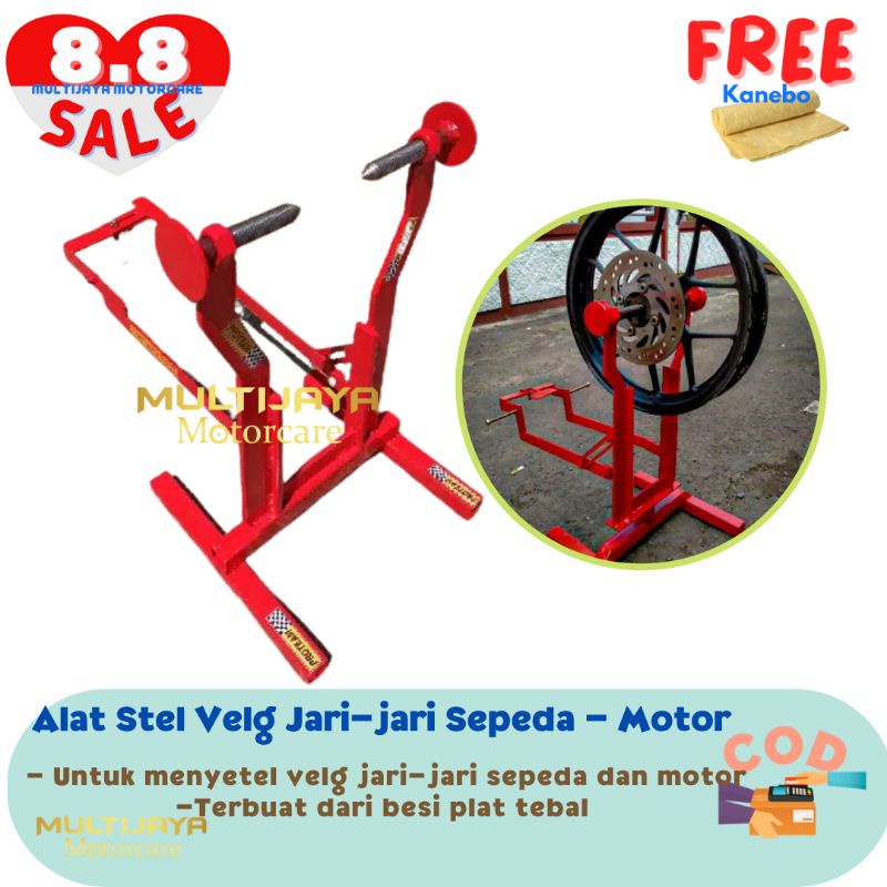 Alat Stel Setel Velg Jari-jari Sepeda dan Motor - Dudukan Setelan Pelek Wheel Support