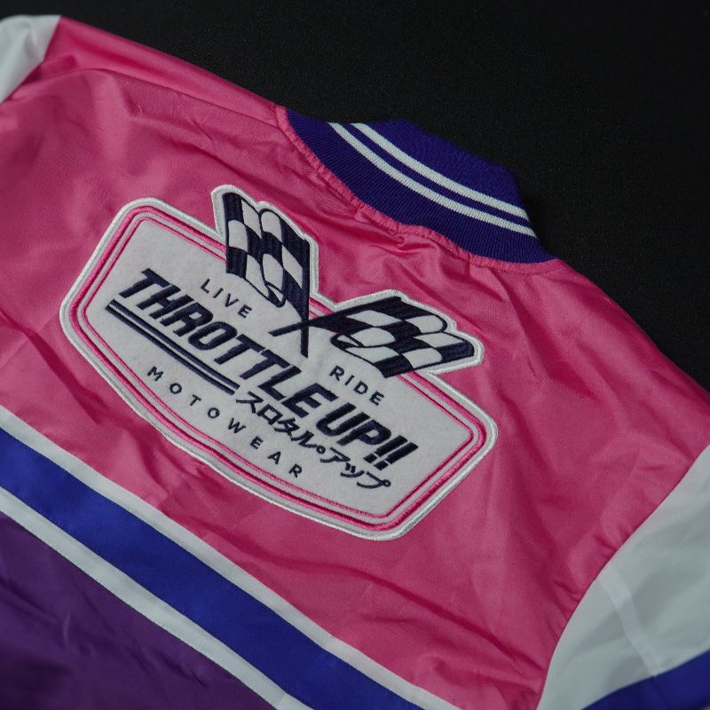 jaket THROTTLE UP!! Speed Legend Varsity Pink Purple