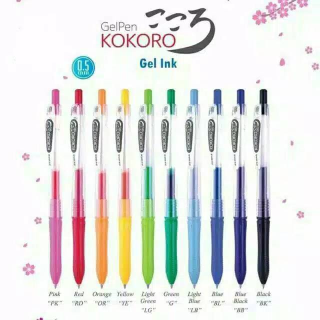 Pulpen Zebra Kokoro Gel / balpoin / bolpoin jel / jelly / warna warni