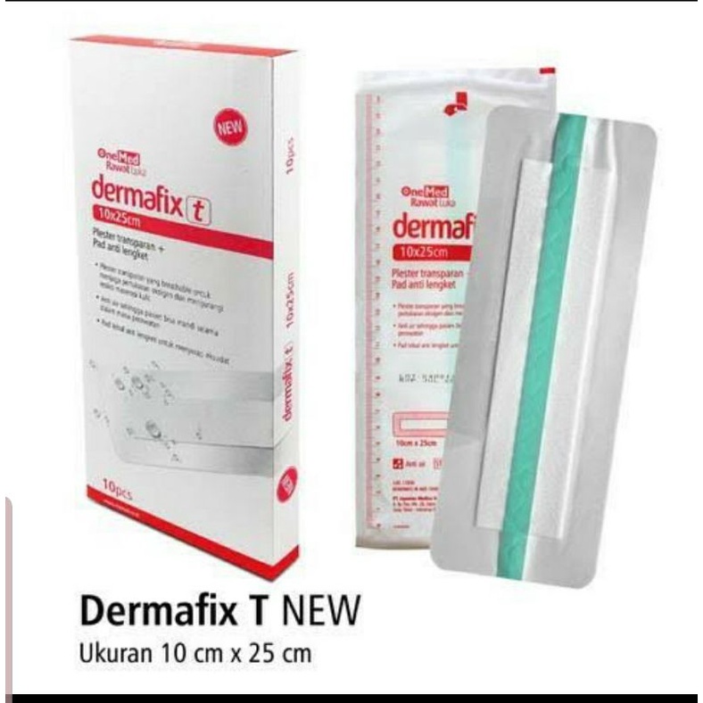 Dermafix T 10x25 1 box (10pcs) Plester transparan + pad anti lengket