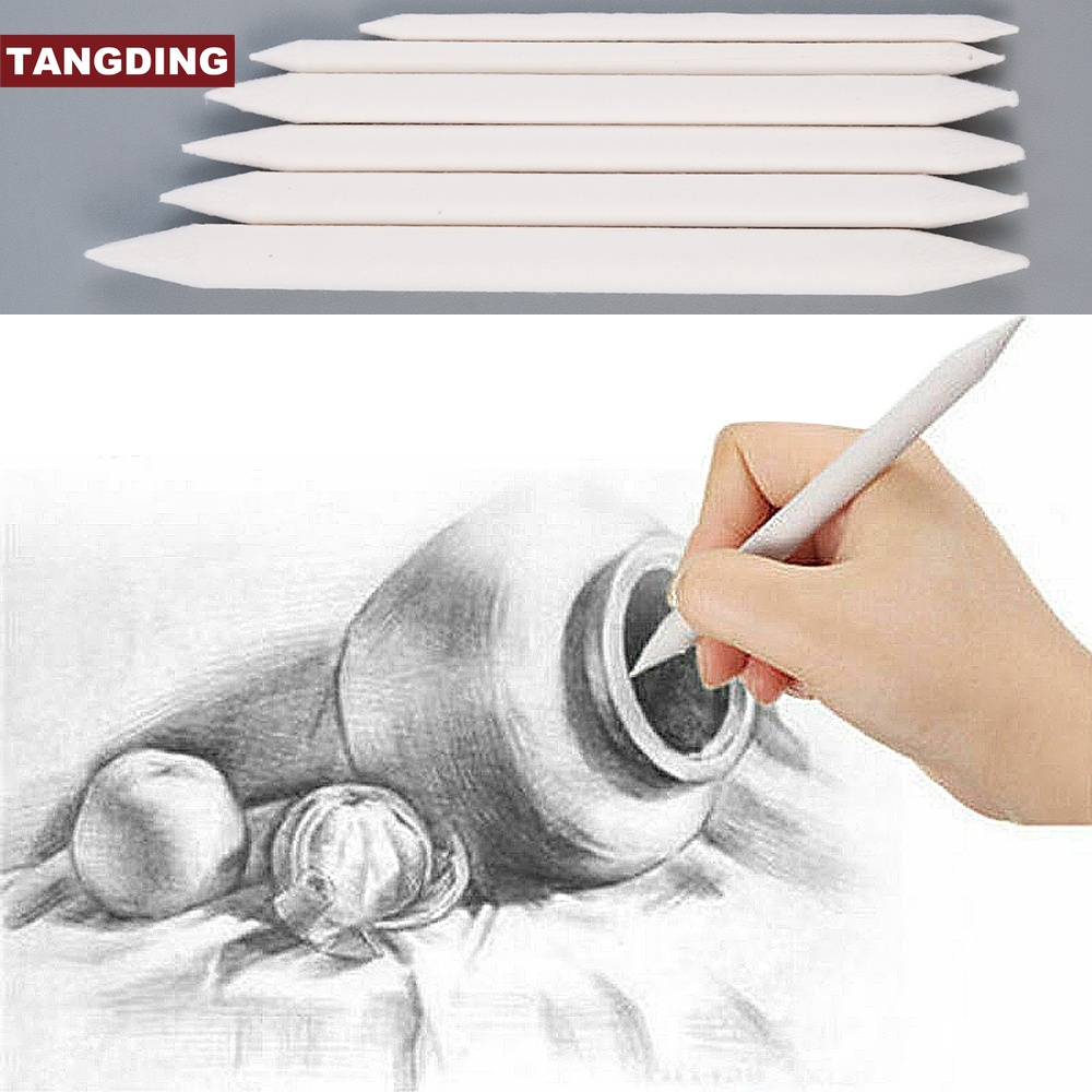 (Cod Tangding) 6pcs / Set Kuas Lukis / Sketsa 6 Ukuran Warna Pastel