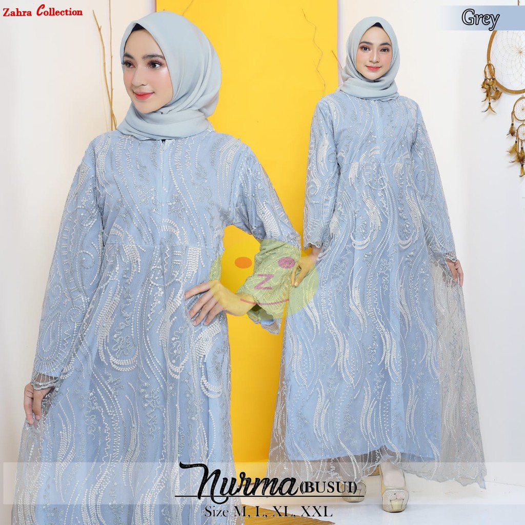 PROMO ABAYA TULLE MUTIARA BORDIR NURMA