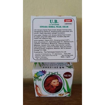 UB / U.B. GINSENG GINSARA HERBAL PEARL CREAM !! ASLI !! (PCS)