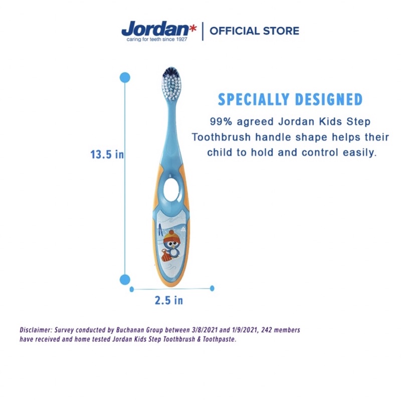 Jordan Kids Toothbrush Sikat Gigi Anak Step 1 / Step 2 / Step 3 - SINGLE PACK / TWIN PACK