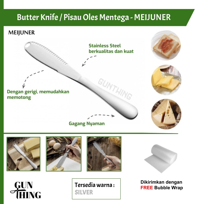 Pisau Oles Mentega Margarin Selai / Butter Knife - MEIJUNER Murah Original Stainless Steel